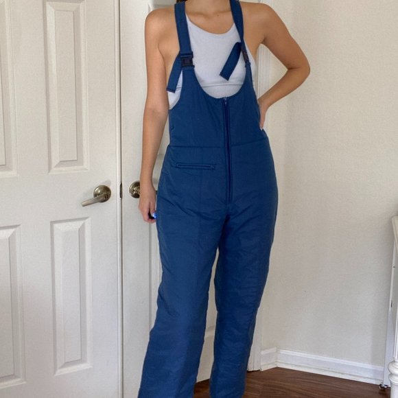Vintage Navy Blue Snowsuit Snow Pants Jumpsuit - Picture 4 of 11